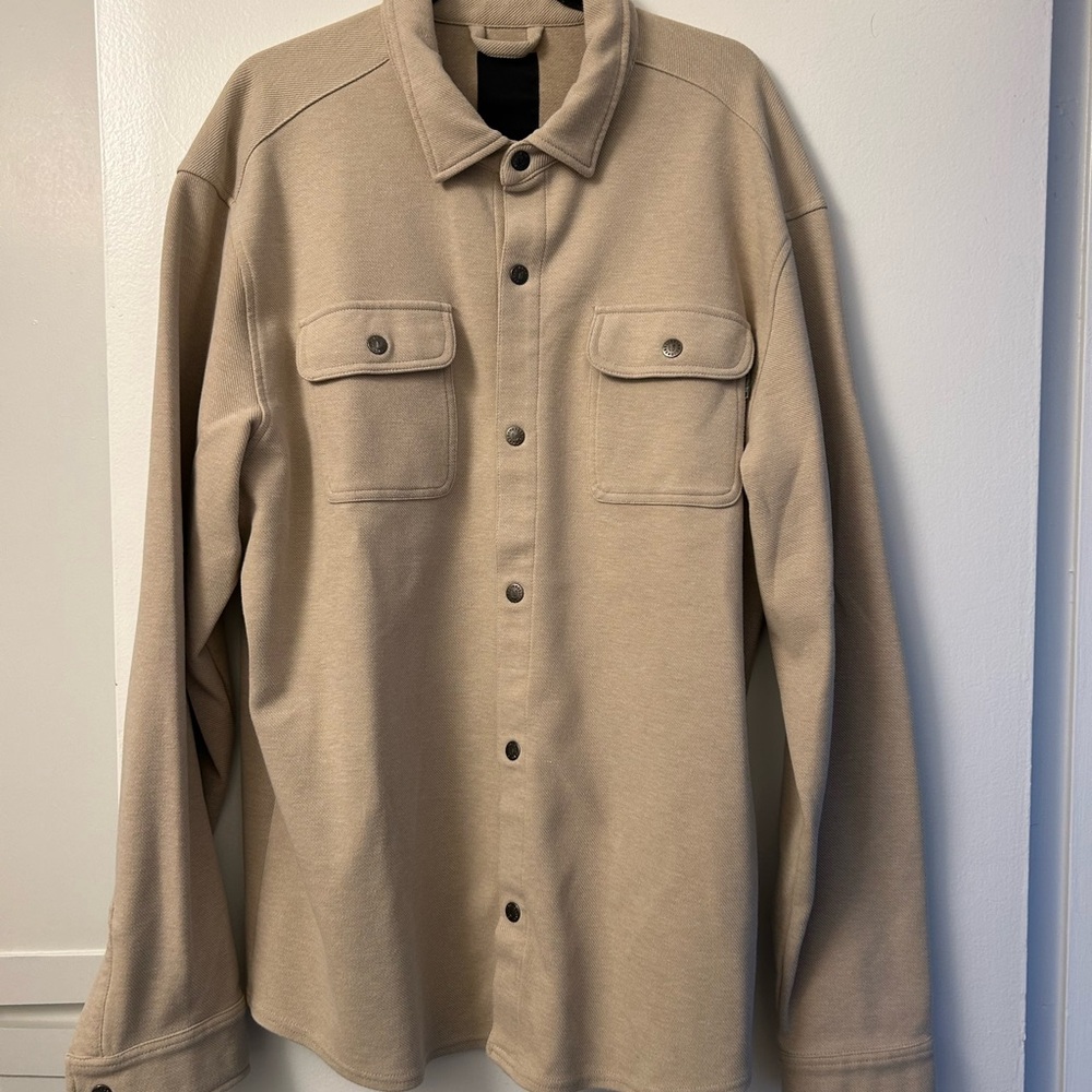 Linksoul Beige Button-Up Shirt Jacket size XXL